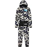 Get Trend One Piece Pajamas for Boys, Teens, Long Sleeved Fleece Jumpsuit, Zip Up Sleepwear, Loungewear PJs, Gifts for Boys