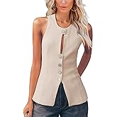 Orchidays Women's Cute Style Fitted Button Down Vest Hollowed Spring Sleeveless Tops