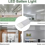 muzha 4 Packs LED Batten Lights 4FT 40W 6500K Daylight Surface Mount view 6