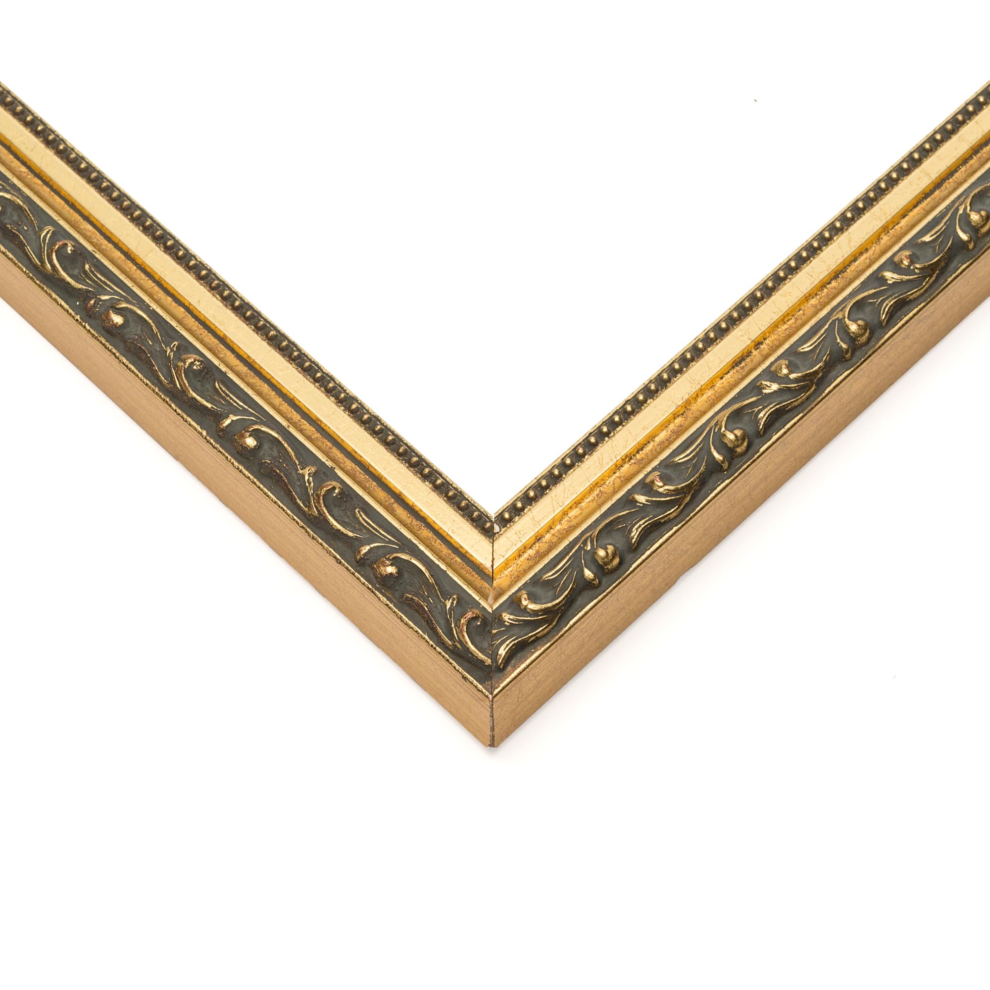 Photo 1 of ** SIMILAR **6x16 Frame Black & Gold Solid Wood Picture Frame Width 1.125 Inches | Interior Depth 0.375 Inches | Broderick Traditional Photo Frame Complete with UV Acrylic, Foam Board Backing & Hanging Hardware