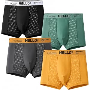 YE Shuran Men’s Boxer Briefs, Breathable Mesh Underwear for Daily Wear | Breathable half-mesh sides, supportive 3D contour po