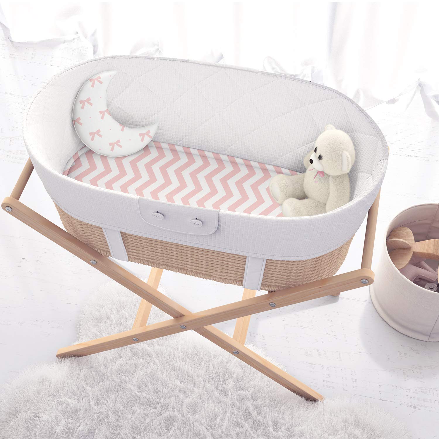 Baby Cradle Sheets Fitted 18x36x2 Unisex Compatible with Arms Reach Co