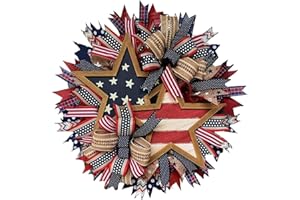Generic 4th of July Patriotic Wreath,2024 New Independence Day Wreath,Memorial Day Front Door Wreath,Indoor and Outdoor Wall Holiday Decoration Home