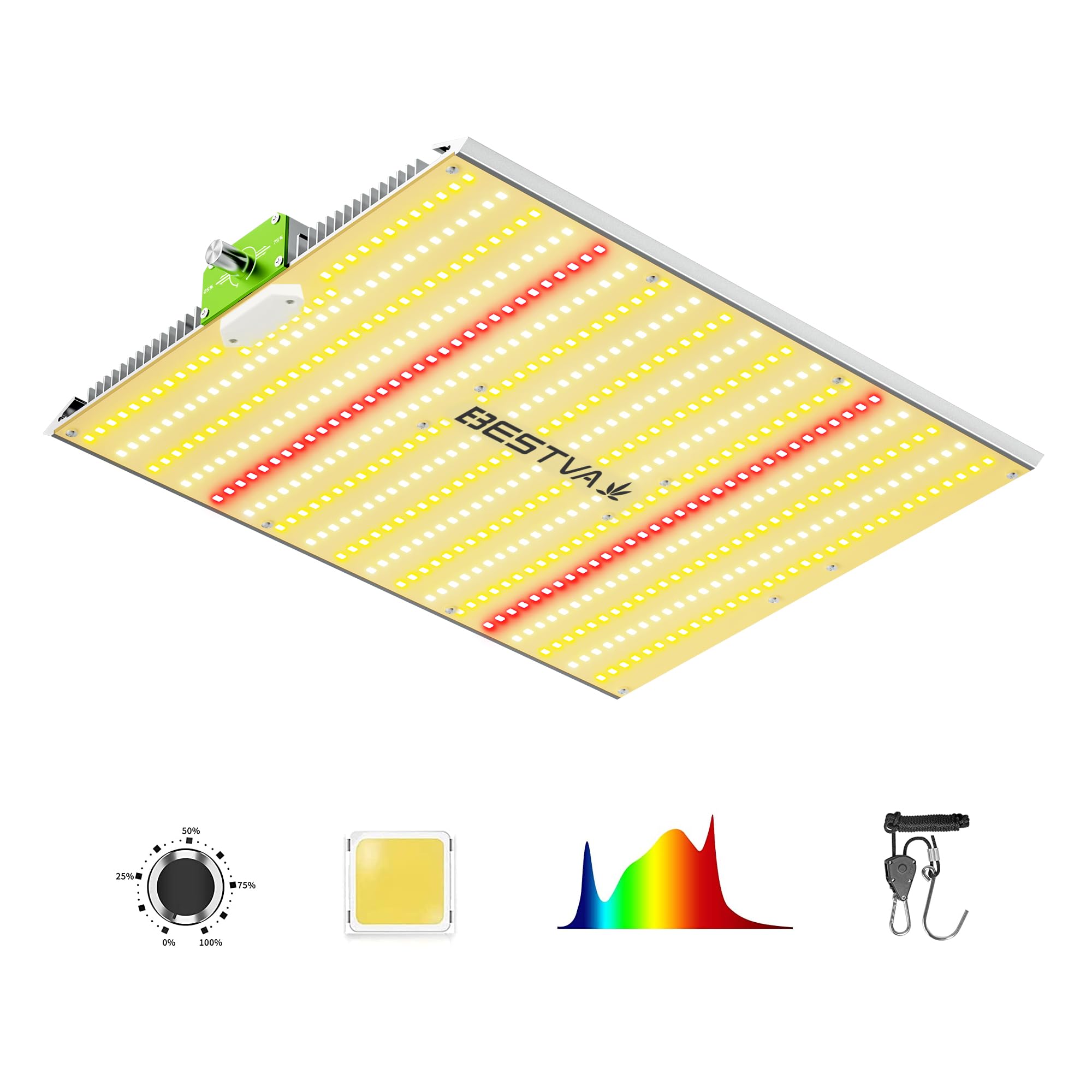 Photo 1 of BESTVA 2025 Upgraded BP1000 LED Grow Light with High Yield Diodes & Dimmable Full Spectrum Plant Light for Indoor Plants Seedling Veg and Bloom Grow Lamp for 3x3/2x2 Grow Tent