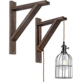 SEEBLEN Black Vintage Industrial Pulley Wheels Set of 2-Ceiling/Wall Mount Hanging Pulleys for DIY Plug-in Pendant Lights,Chandeliers,Plant Grow Lamps-Rustic Decor with Indoor/Outdoor Use (Style A)