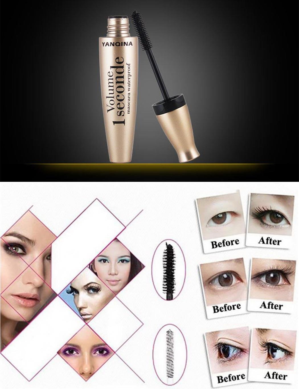Hello22 Makeup Lash Mascara Black Waterproof, uick Dry Lengthening Lash Mascara, 0.4 fl.oz