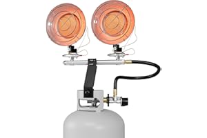 Benass 30,000 BTU Double Tank Top Portable Propane Radiant Heater, Portable Gas Heater with 3 Heating Modes, Shut-off Valve and Tip-over Protection