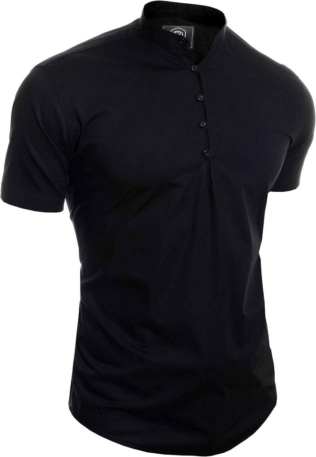 D&R Fashion Mens Henley Short Sleeve Shirt Grandad Casual Smart Slim