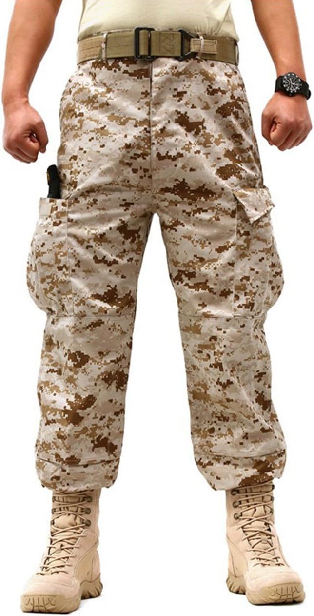 ZLSLZ Men's Military Tactical Casual Camouflage Multi-Pocket BDU Cargo Pants Trousers