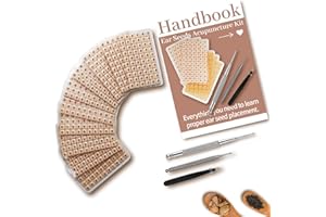 1200Pcs Ear Seeds Acupuncture Kit, Auricular Sticker Kit with Ears Seed, Acupuncture Pen, Acupressure Ear Chart, Tweezers