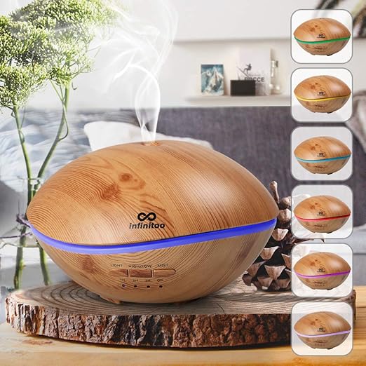 Aroma Diffuser, luftbefeuchter infinitoo 500ML Wal Design Diffuser | Raumbefeuchter Ultraschall mit 7 LED Farbwechsel für Woh