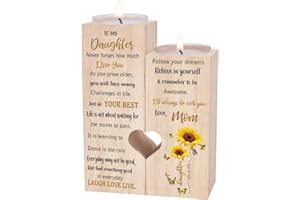 LUCKYYDS Personalized Gift Candlesticks for Daughter - Mom Gifts for Daughter's Birthday, Anniversary, Graduation