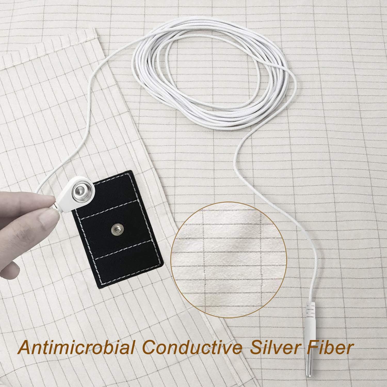 Talc Grounding Mat, Grounding Half Sheet with Grounding Cord, Grounding Sheets Improve Sleep, Natural Health Conductive Silver Fiber Mat (25x52 Inch): Home & Kitchen