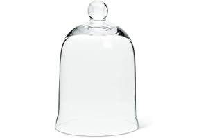 Abbott Collection 27-Carolyn-SM Small Bell Shaped Glass Cloche, Clear (6" H)