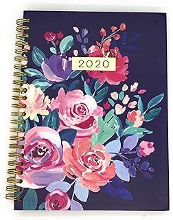 Mintgreen Weekly Monthly Hard Cover Planner January 2020 To December 2020  (6 X 8 Navy Floral qty 1)