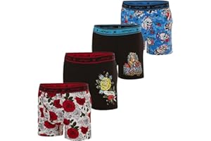 ED HARDY Mens Boxer Briefs Active Stretch Breathable Underwear, Comfortable Gym Boxer Briefs Multipack