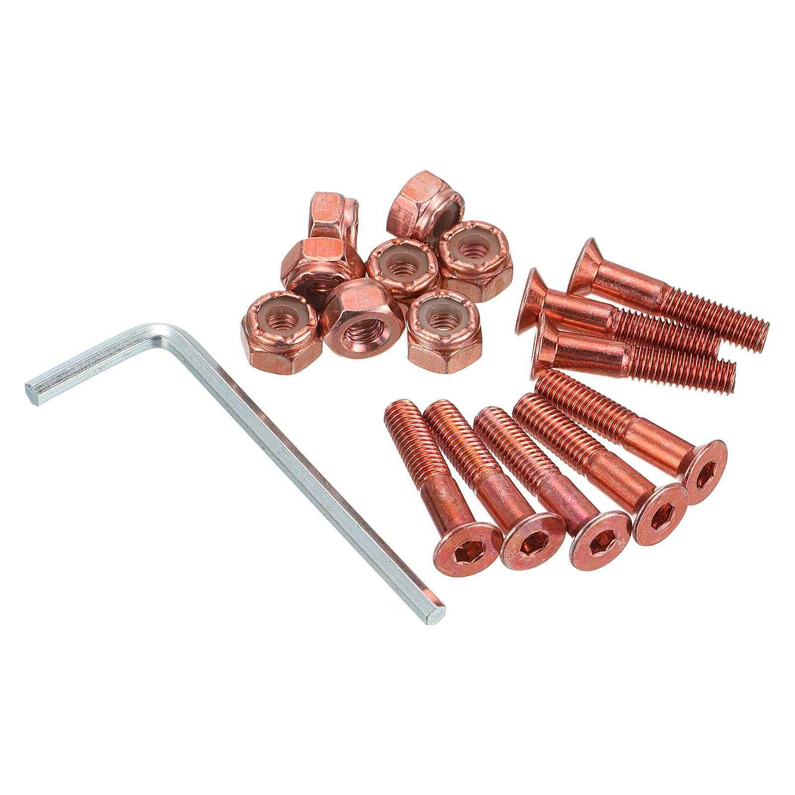PATIKIL Skateboard Hardware Kit, 1" Mounting Screws Hex Head Bolts Nuts Set with Spanner for Longboard Cruiser, Red