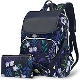 Fmeida Backpack for Women Purse Anti Theft Backpack Work College Bookbag Flower Convertible Back Pack