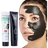 BONVITA Bamboo Charcoal Peel Off Mask & Green Tea Anti-Wrinkle Mask 2 Pack For Women & Men | Remove Blackheads, Minimize & Unclog Nose Pores, Soothe Acne, Smoothen Fine Lines & Eliminate Blemishes