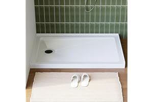 HOROW Shower Base 48" x 32", Left Drain Single Threshold Shower Base in White with Efficient Drainage, Non-Slip, Stainless Steel Cover, Small Rectangle Acrylic Shower Pan for Bathroom