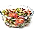 NUTRIUPS 6 Quart Large Glass Mixing Bowl, Clear Large Salad Bowls Glass Big Mixing Bowls for Kitchen