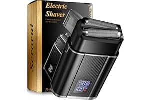 Foil Shavers for Men, Scrorui High Speed Double Floating Blades Electric Razor, IPX6 Waterproof Dry/Wet, 2 Adjustable Speed Electric Shaver