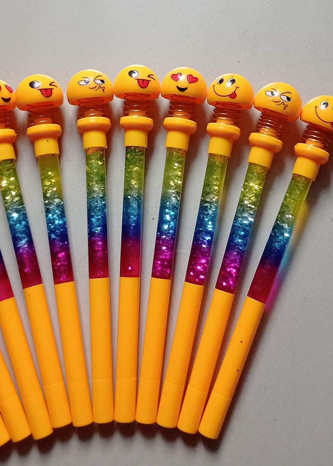 GoMerryKids Shaking Head Smiley Emoji Beautiful Gel Pen Set for Kids -12 Piece