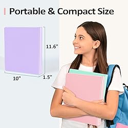 4 Pack 3 Ring Binders 1 Inch, Sooez Extra Durable