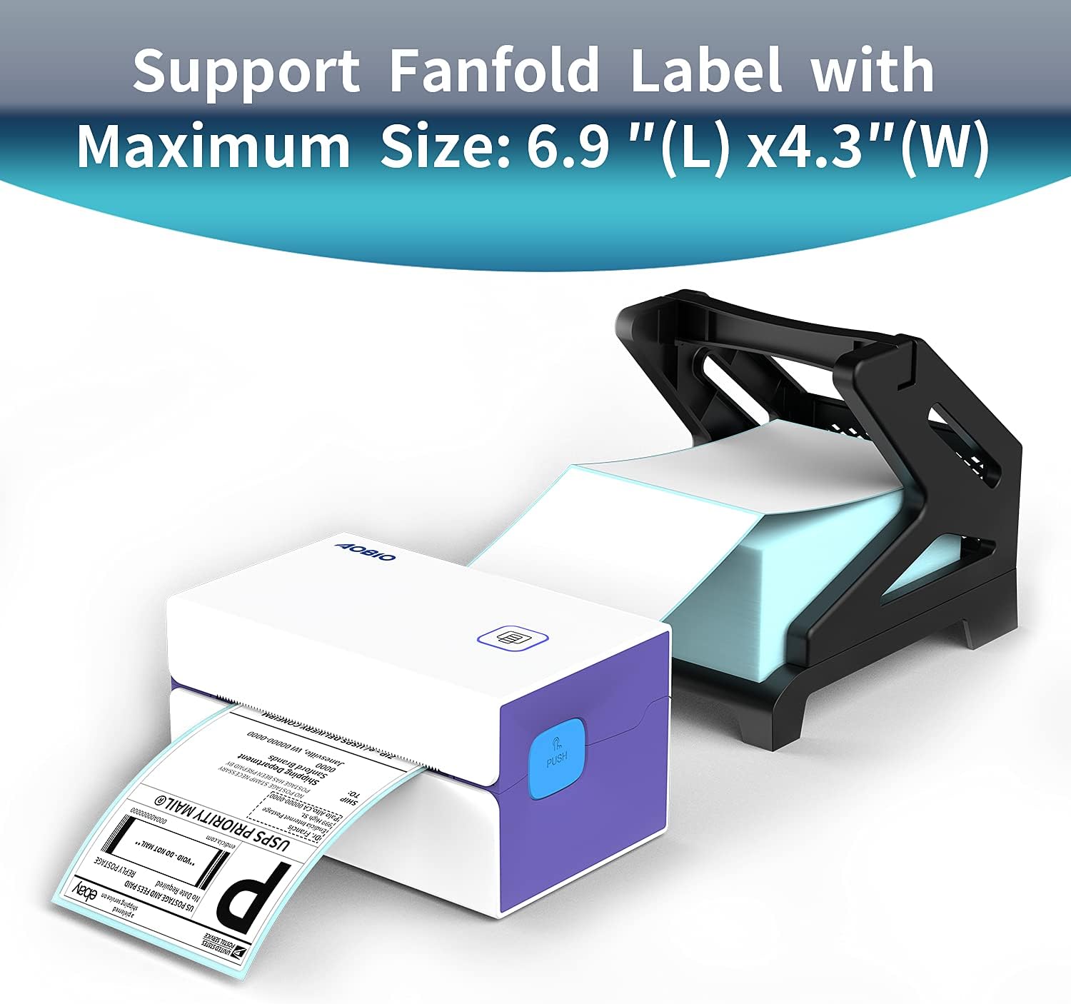 Aobio Label Holder, Compatible with Rolls and Fan-Fold Labels, Thermal Label Paper Holder, Desktop Label Printer Accessory : Office Products