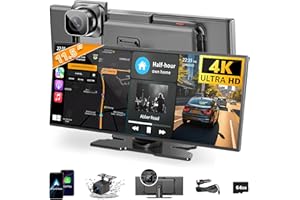 Largest 11.5 inch Wireless CarPlay Screen for Car, A-pple CarPlay & Android Auto HD Touchscreen with 4K Dash Cam/1080P Backup