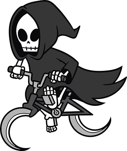 Amazon Com Cute Kid Grim Reaper On Scythe Tire Bike Cartoon Vinyl