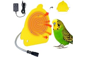 NAOEDEAH Bird Heater for Cage Parakeets Snuggle Up Heated Pad Bird Warmer for Parrot Parakeets Conure, Warm Bird Perch Stand Birds Cage Accessories and Supplies (Yellow)