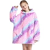 Wearable Blanket Hoodie for Kids 4-12YR Oversized Hooded Blanket Super Soft Comfortable Warm Flannel Purple