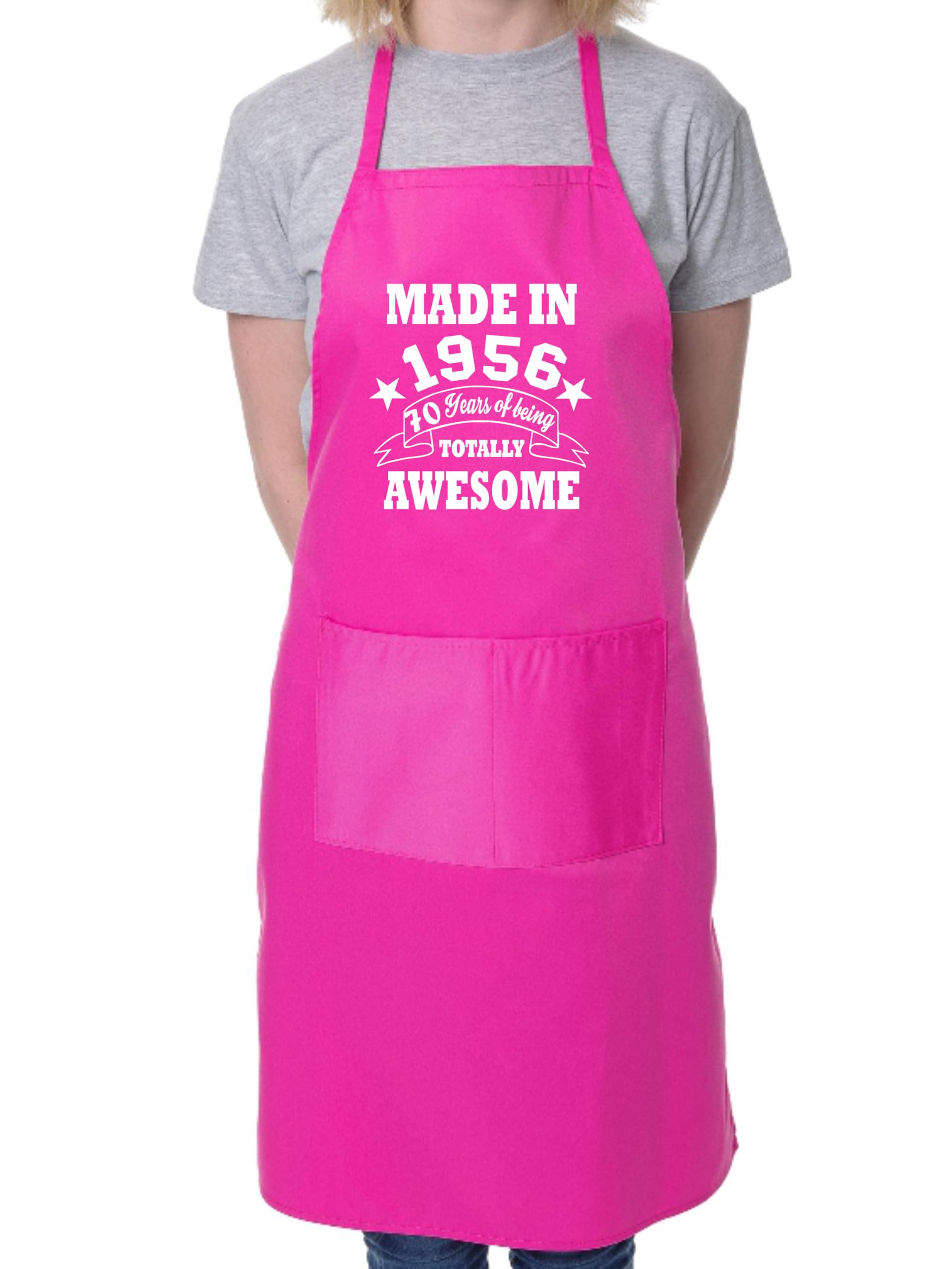 70th Birthday Made In 1949 BBQ Cooking Funny Novelty Apron Pink(Size: One Size)