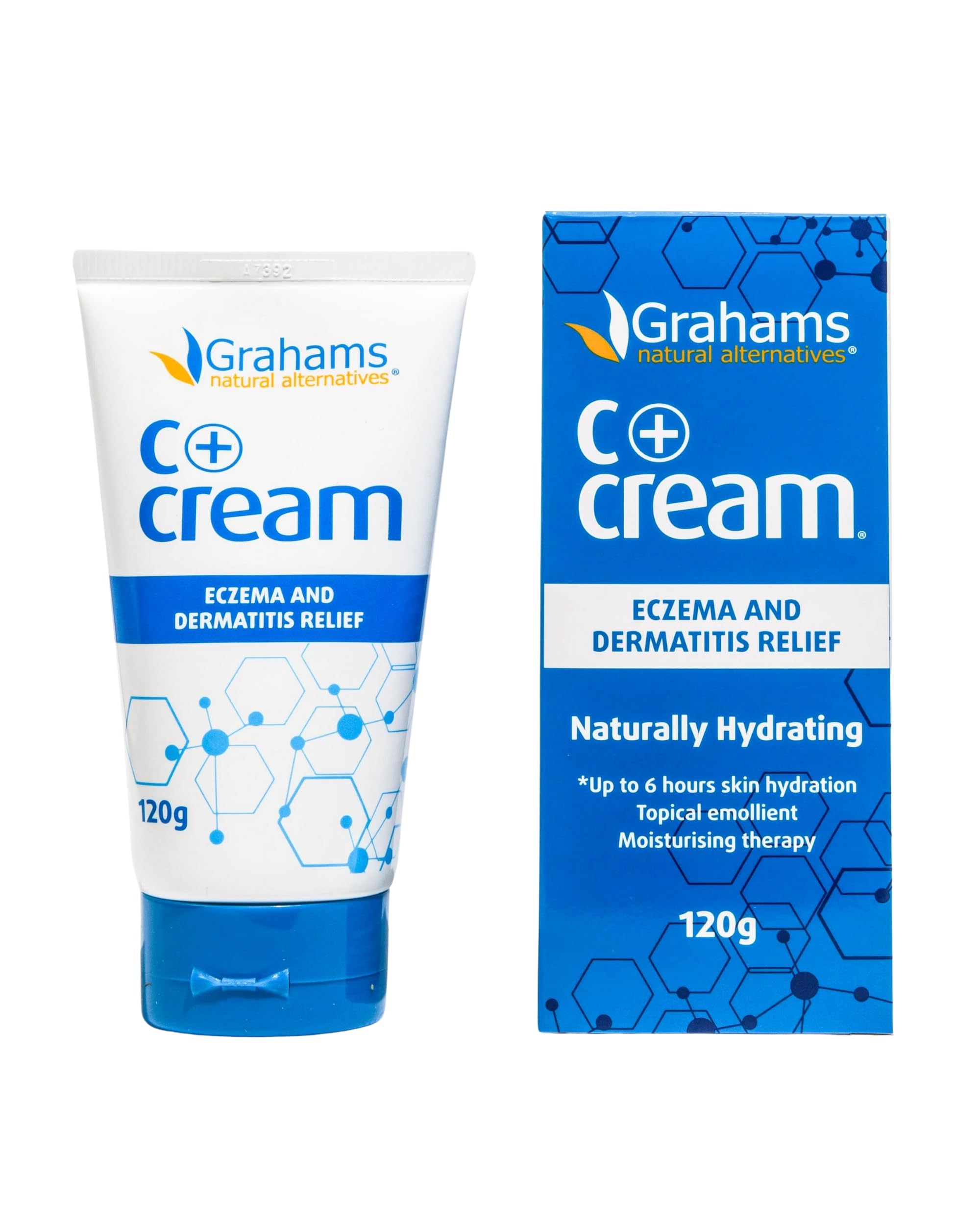 Grahams Natural C+ Eczema Cream - Clinically Proven Eczema Cream for Dry Skin, Inflammation, Dermatitis & Itchy Skin Relief for Adults - with Manuka Honey - Hypoallergenic & Steroid-Free (1 x 120 g)