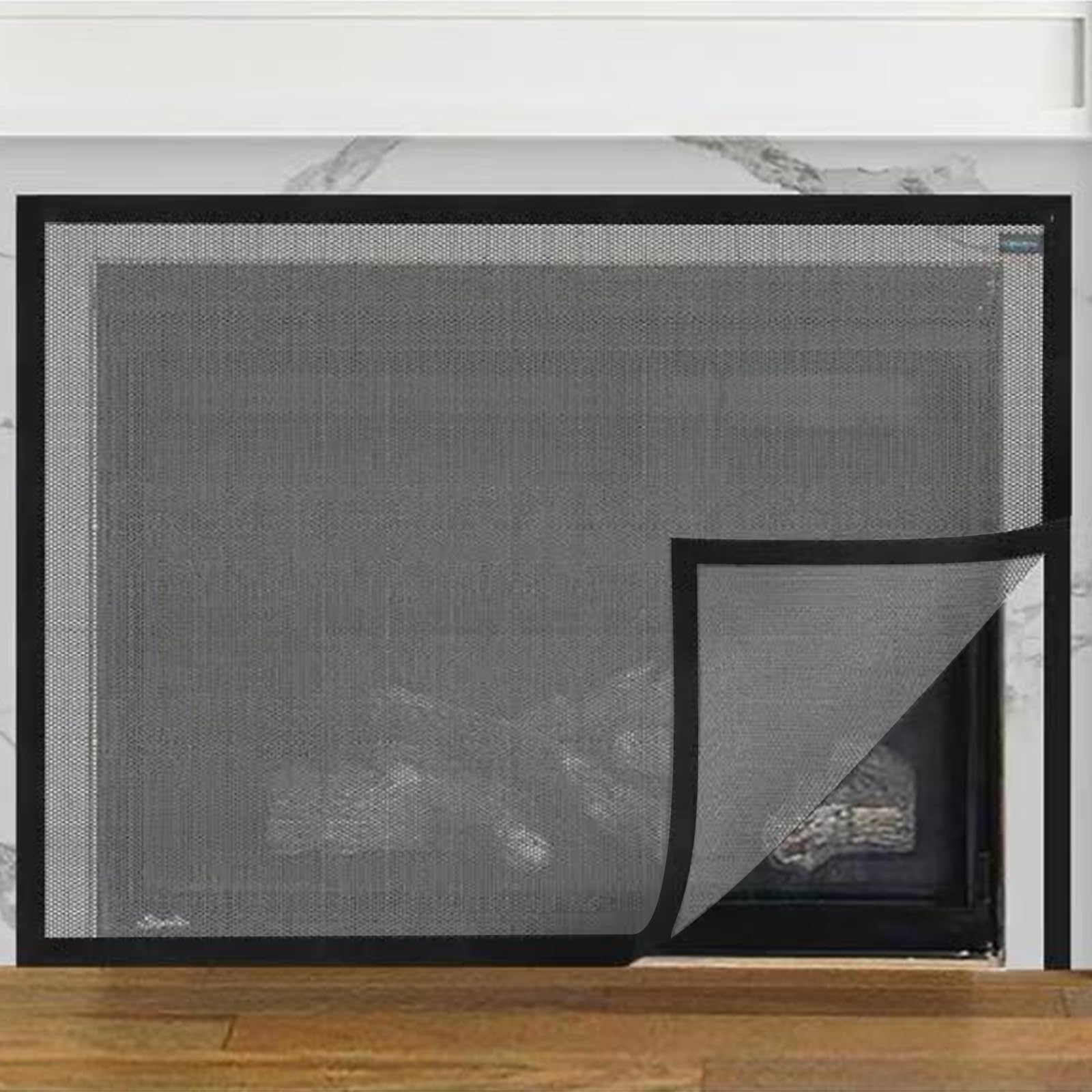 Fireplace Screen, Mesh Fireplace Cover,Fireplace Cover Baby Proof to Prevent Baby and Pet Near Fireplace, fireplace covers indoor, Fireplace Screen Safety Cover (Measures 100cm x 80cm).