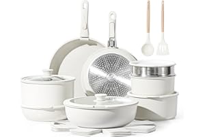 CAROTE 23pcs Detachable Handle Pots and Pan Set, Nonstick Induction Cookware, Removable Handle, RV Oven Safe Cookware