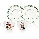 Disney Lady and the Tramp Bone China Teacup and Saucer, Set of 2 | Tea Party With Coffee, Espresso, Mocha
