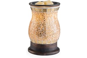 CANDLE WARMERS ETC. Illumination Fragrance Warmer- Light-Up Warmer for Warming Scented Candle Wax Melts and Tarts or to Freshen Room, Gilded Glass