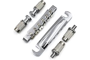 MICOVAY Tune-o-matic Bridge and Tailpiece with Studs Set Fit for SG Les Paul LP Electric Guitar Replacements, Chrome