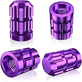 QUARKACE Tire Valve Stem Caps 4 Pack - Rustprood & Fade Resistant Metal Tire caps, Universal Fit for Cars/Trucks/Motorcycles/Bikes (Purple)