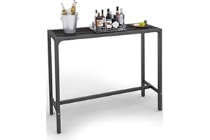 JEAREY Outdoor Bar Table 39'' Patio Bar Height Table Pub Bar Counter with Waterproof Frame and Adjustable Foot for Hot Tub, Patio, Backyard, Balcony, Poolside, Indoor