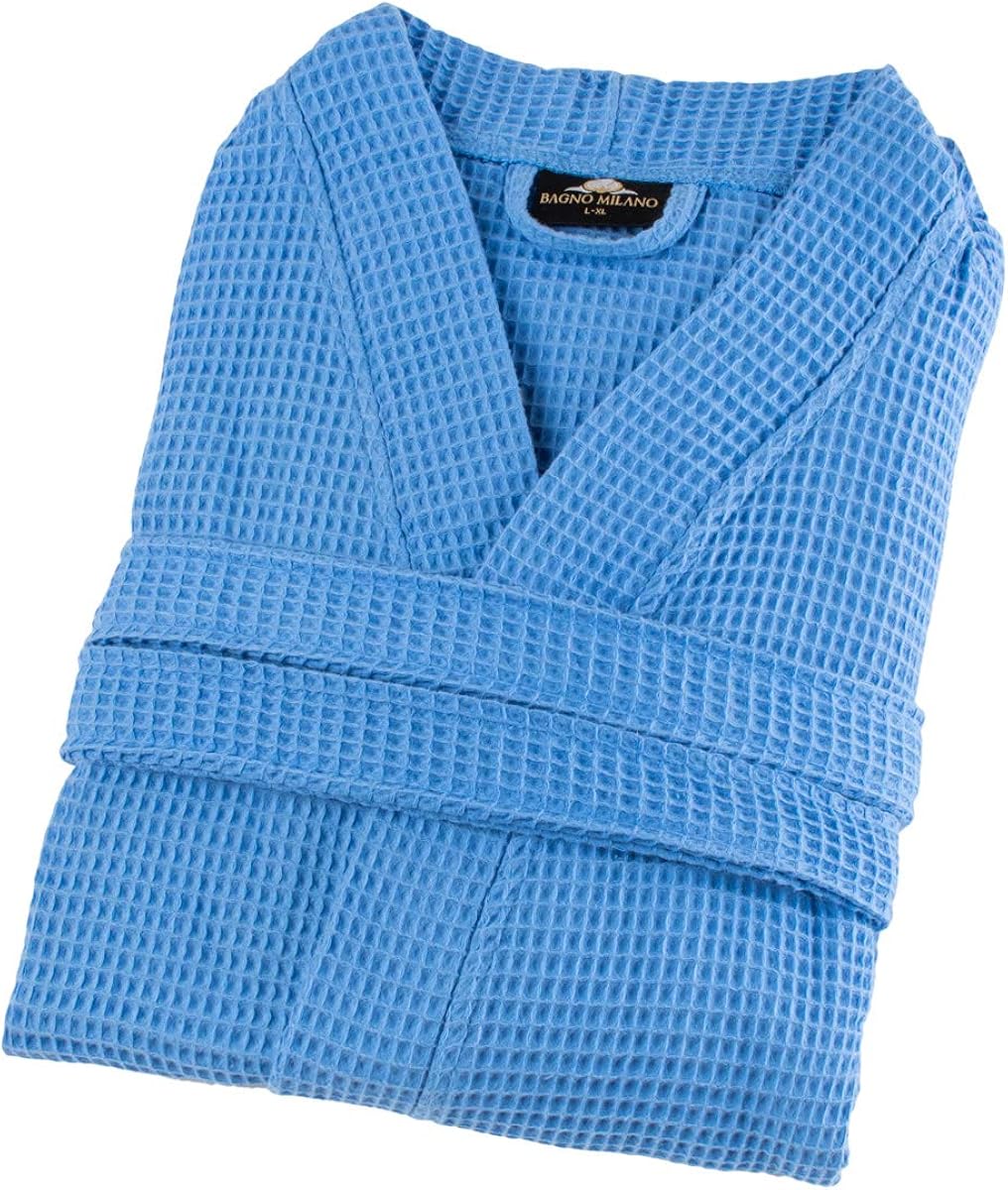 Bagno Milano Mens Waffle-Knit Bathrobe – Lightweight Hotel Spa Robe, Made in Turkey at  Men’s Clothing store