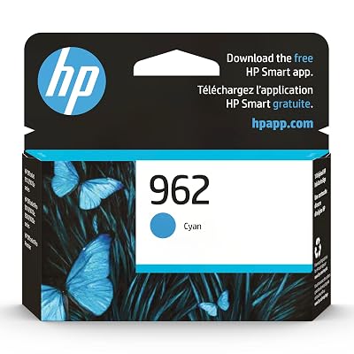 HP 962 Cyan Ink Cartridge | Works with OfficeJet 9010, Pro 9010, 9020 | Eligible for Instant Ink | 3HZ96AN