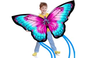 YFAFENGS Butterfly Kites for Kids & Adults, Easy to Fly Kite with Long Tail, Kites for Kids Ages 4-8, Includes Kite String and Bag, Beach and Park Kite for Family Outdoor Games and Activities