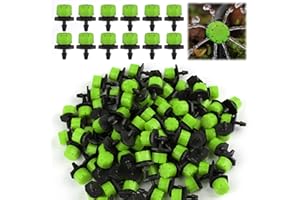 Rolcoassuns 200Pcs Adjustable Drip Irrigation Emitters, 1/4Inch Adjustable Micro Drip Irrigation System Watering Sprinklers A