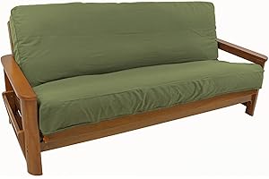 Blazing Needles Solid Twill Full Size Futon Covers in Rust-8" Full - 8" Full