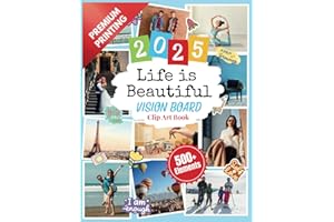 Vision Board Clip Art Book - Life is Beautiful: 500+ Elements Collection of Images, Phrases, Quotes and Affirmations (Vision 