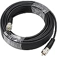 exgoofit RG8X Coaxial Cable 50ft (15m), CB Coax Cable, UHF PL259 Male to Male Coaxial Cable Connector for HAM Radio, Antenna Analyzer