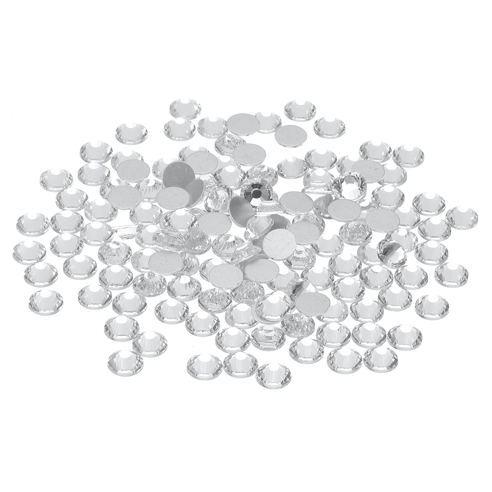 PATIKIL SS34/288Pcs Glass Diamante Rhinestone, Crystal Glass Flat Back Rhinestones Round Crystal Man Made Gems Diamond Decor for Nail Art Craft Clothes DIY Makeup, Clear